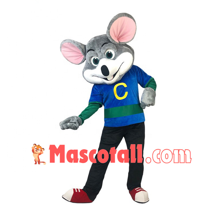 The Polite Gray Mouse Adult Mascot Costume