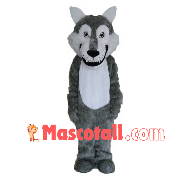 Cringing The Adult Hairy Wolf Mascot Costume