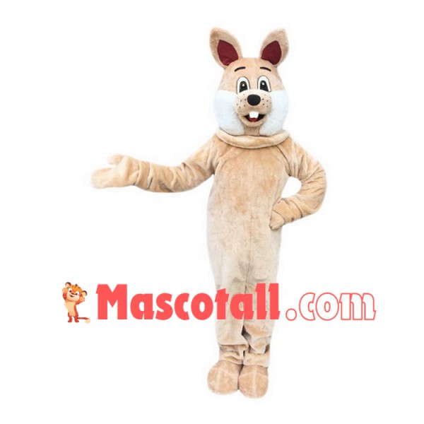 The Khaki Rabbit Following the Order Mascot Costume