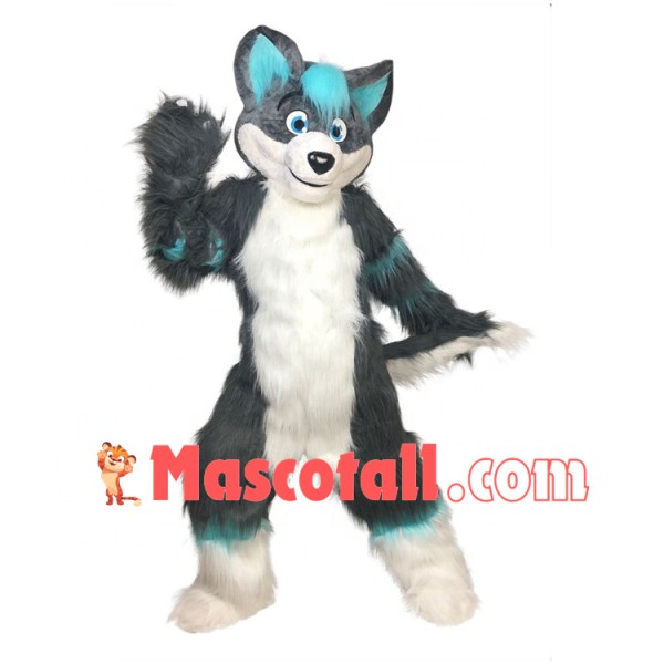 Mischievous The Long Wool Husky Dog Mascot Costume