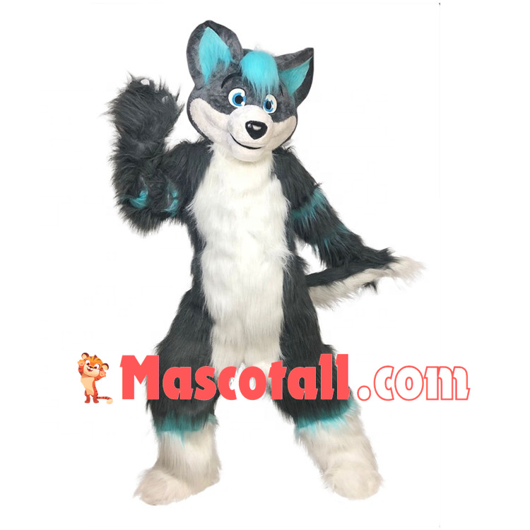 Mischievous The Long Wool Husky Dog Mascot Costume
