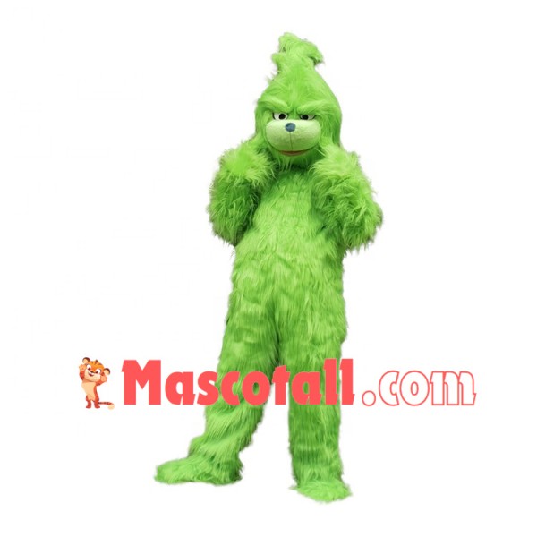 Coquettish Green Orangutan Long Wool Mascot Costume