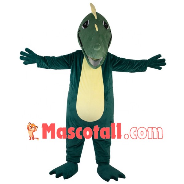 Slack Pointed Head Green Dinosaur Mascot Costume