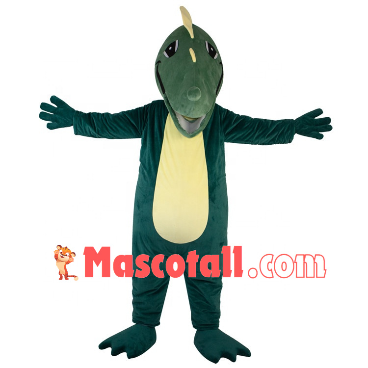 Slack Pointed Head Green Dinosaur Mascot Costume