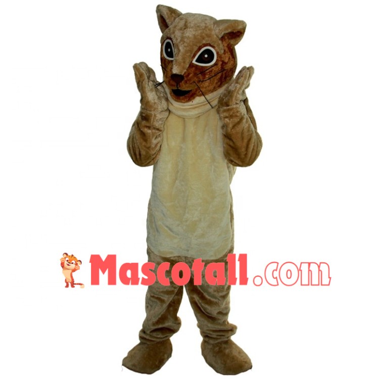 Panicking Brown Skinny Fox Mascot Costume