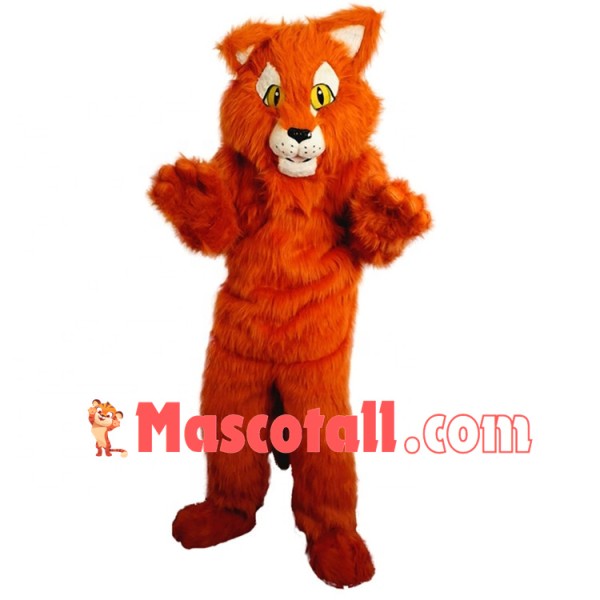 Carefully Observed Orange Furry Tiger Mascot Costume