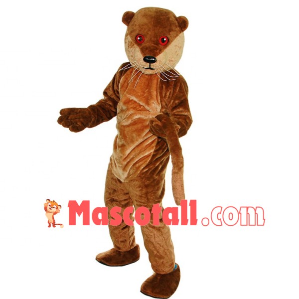 Calm Red-eyed Adult Beaver Mascot Costume