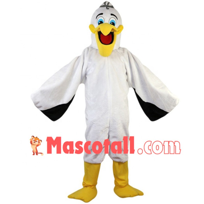 Hoarse The White Pelican Mascot Costume