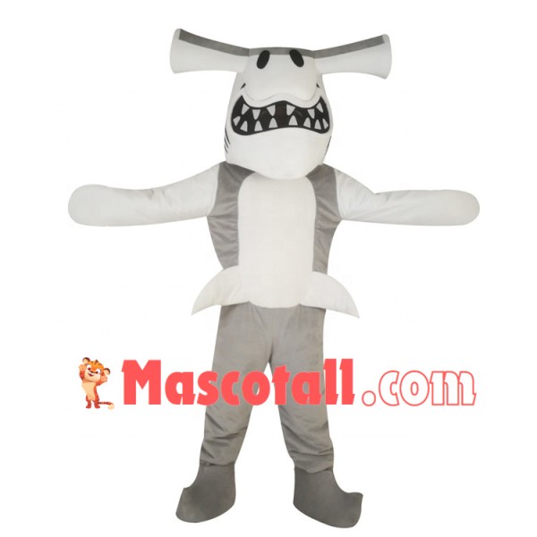 Biting Terrifying Great White Shark Mascot Costume