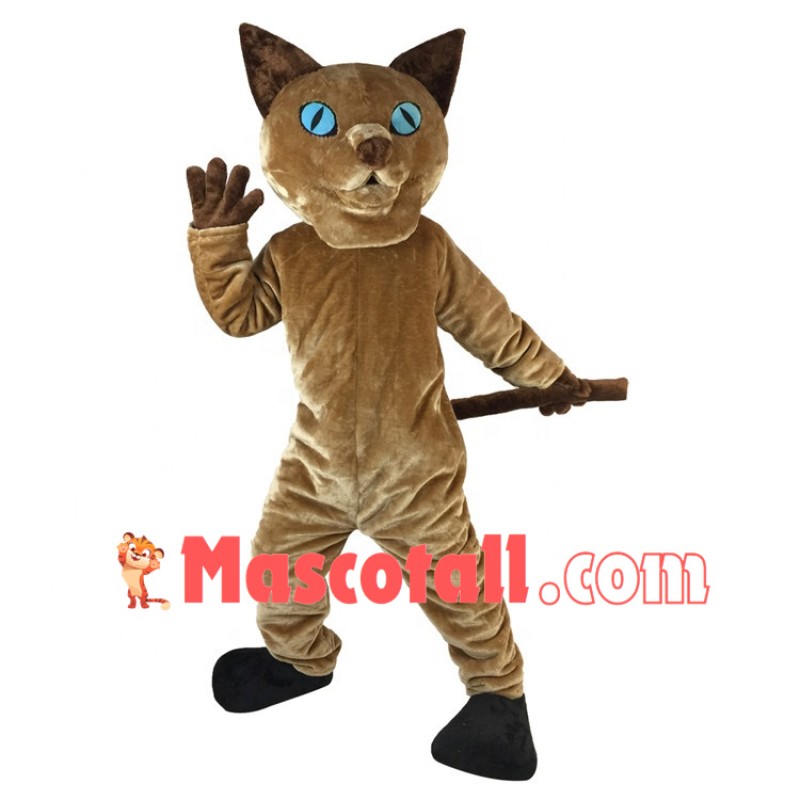 Alert Cat With Water Blue Eyes Mascot Costume