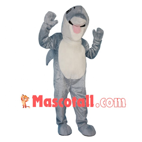 Teasing Dolphin With Tongue Out Mascot Costume
