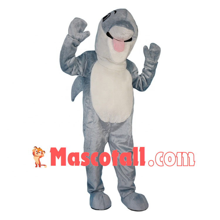 Teasing Dolphin With Tongue Out Mascot Costume