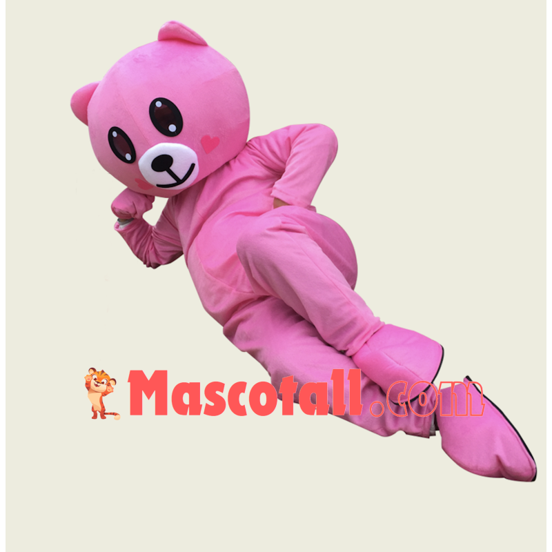 Pink Rilakkuma Lying On Back Mascot Costume