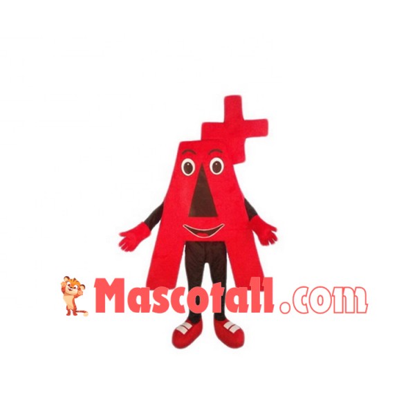 Red A Symbol Mascot Costume For Classroom
