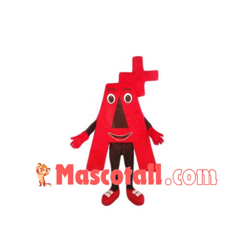 Red A Symbol Mascot Costume For Classroom