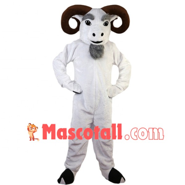 The Leading White Old Goat Mascot Costume