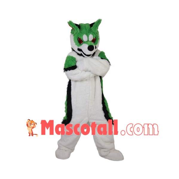 The Angry Green Wolf Soft Mascot Costume