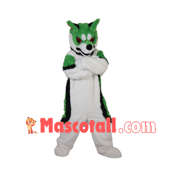 The Angry Green Wolf Soft Mascot Costume