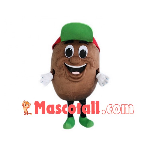 Coffee Bean In The Baseball Cap Mascot Costume