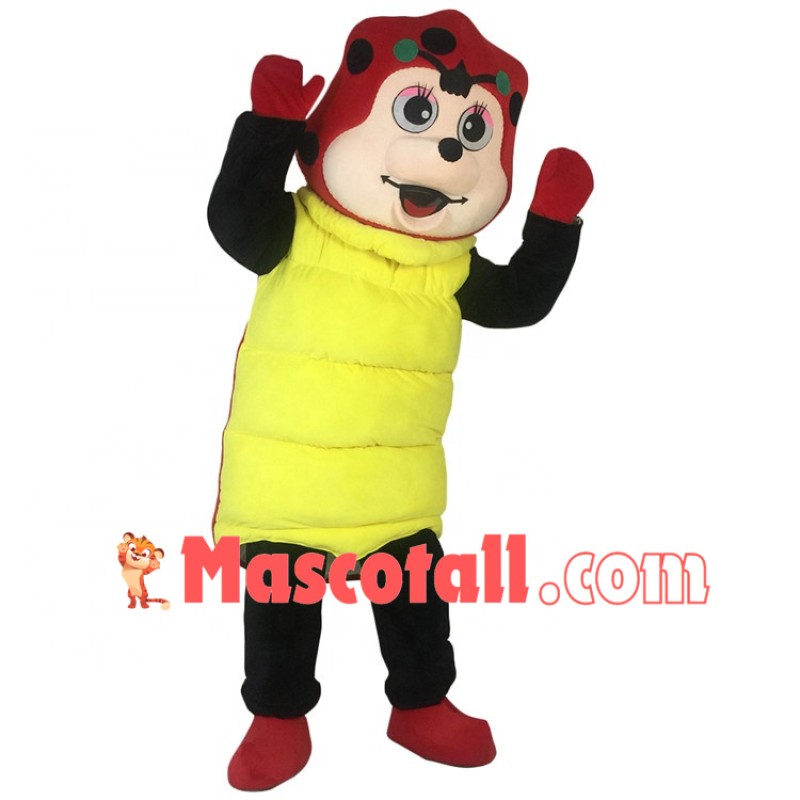 Metamorphosis of Yellow Ladybug Mascot Costume