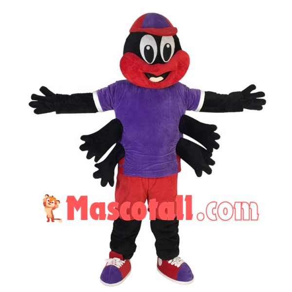 Standing Cartoon Spider In The Cap Mascot Costume