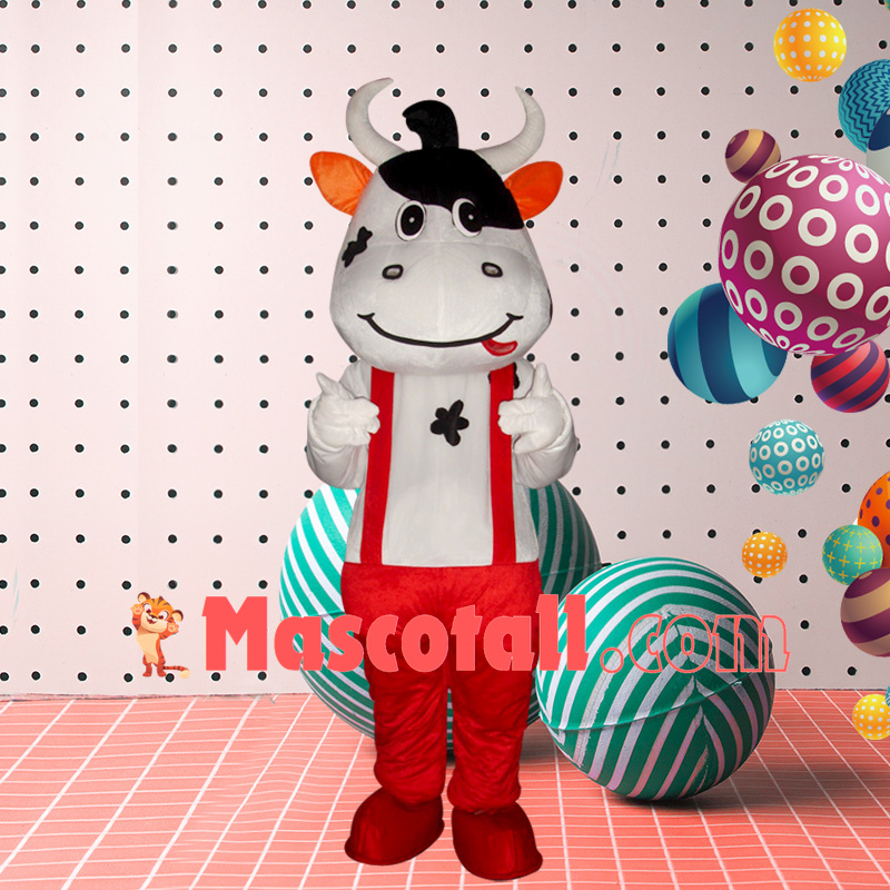 Playful Cow Adult Mascot Costume Outfit