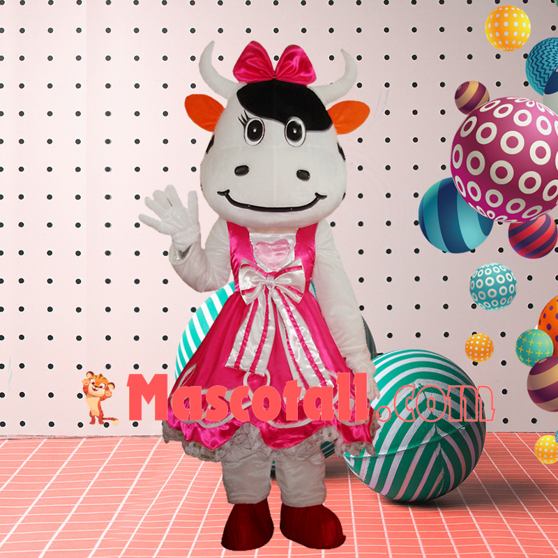 Playful Cow Adult Mascot Costume Outfit