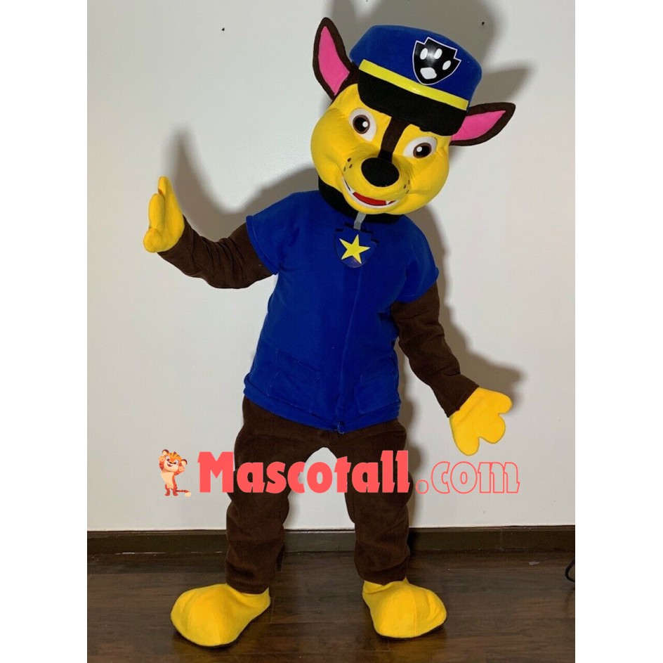 Blue Paw Patrol Chase Mascot Adult Cartoon Costume