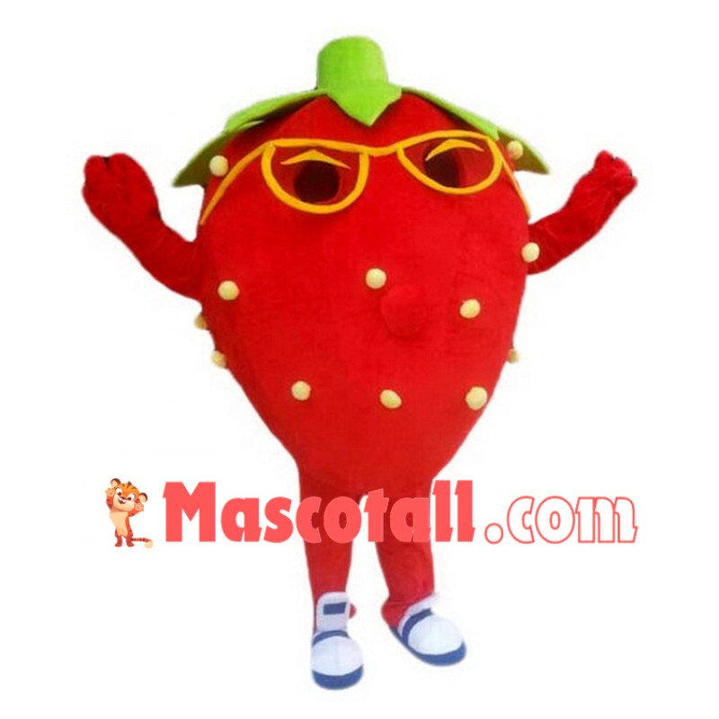 Cute Cartoon Cream Strawberry Mascot Costume