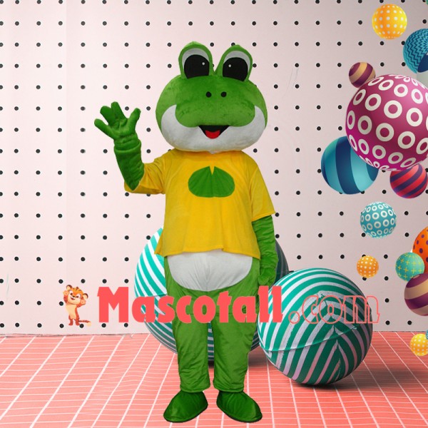 Frog Brother In the Printed Shirt Mascot Costume