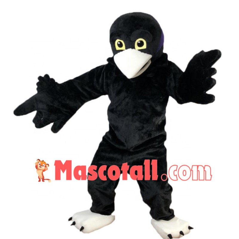 Adult Bulky Black Bird Mascot Costume