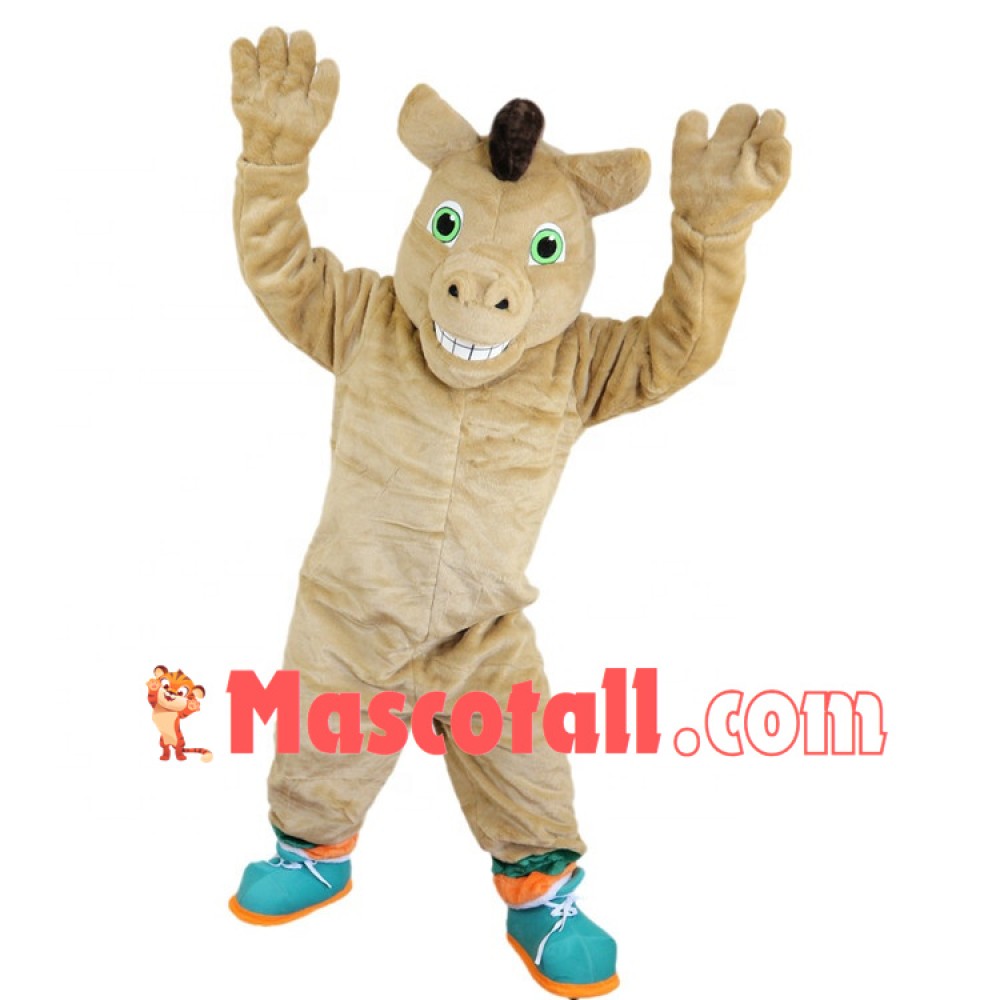 Sturdy Green Eyed Horse of Basketball Team Mascot Costume