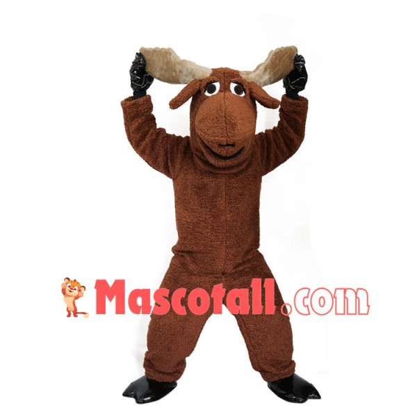 Exuberant Adult Plush Reindeer Mascot Costume