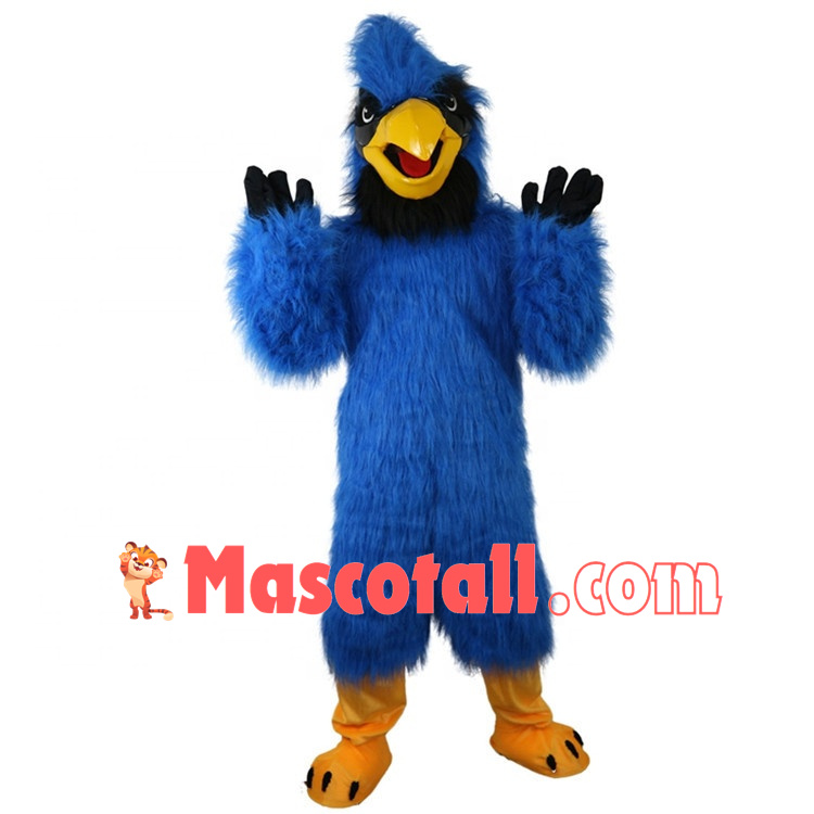 Customized Blue Hairy Falcon Mascot Costume