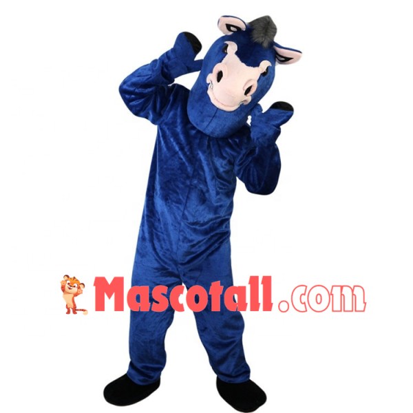 Swift Blue Horse On The Grassland Mascot Costume