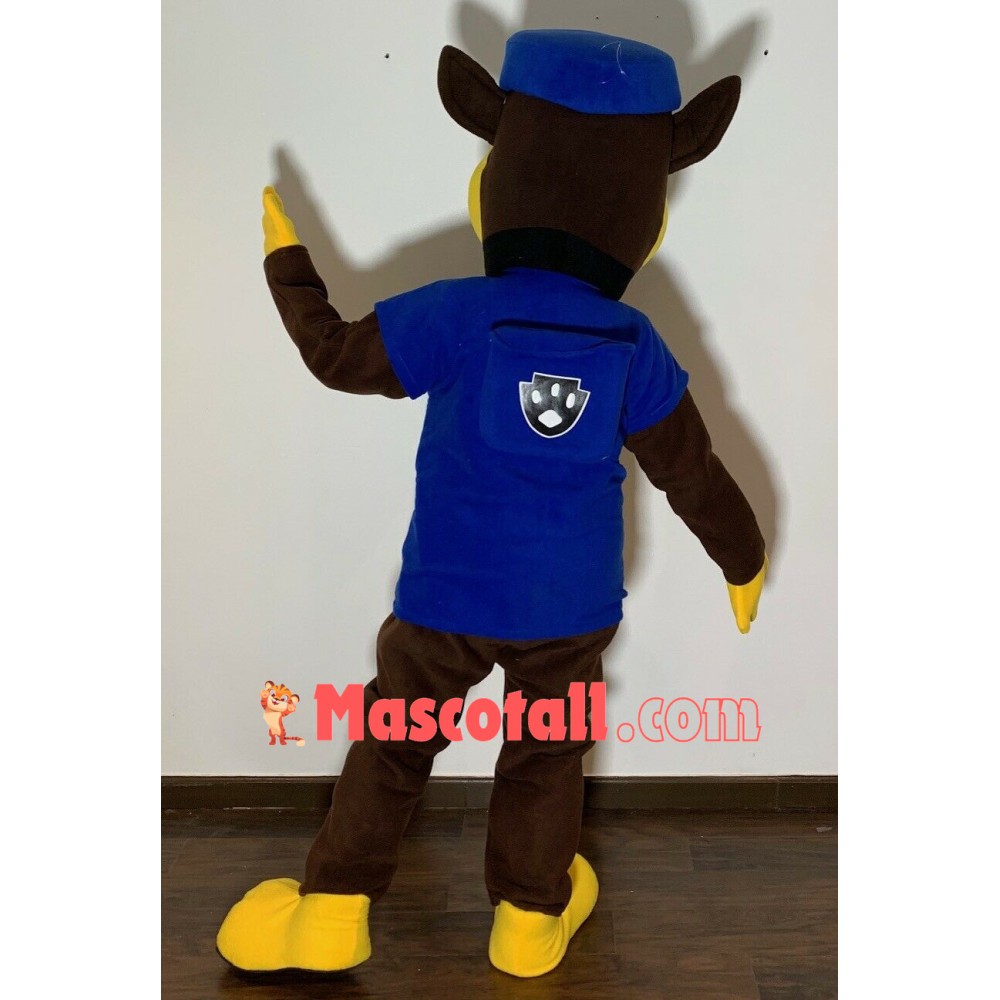 Blue Paw Patrol Chase Mascot Adult Cartoon Costume