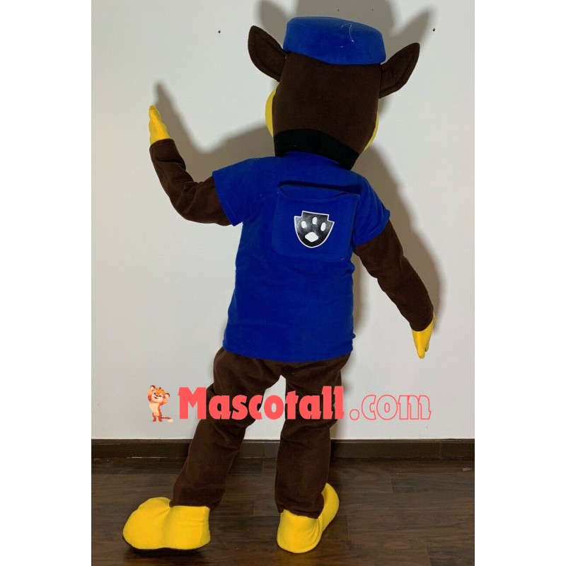 Blue Paw Patrol Chase Mascot Adult Cartoon Costume