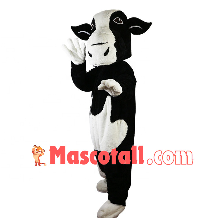 Black Cow With Mild Spleen Mascot Costume