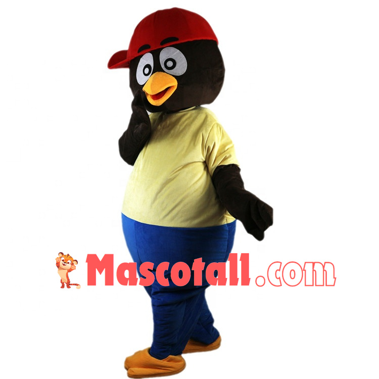 Active Penguin Baby Wearing Peaked Cap Mascot Costume