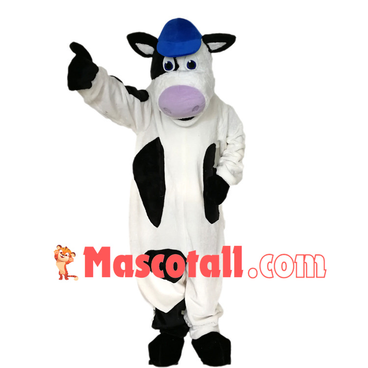 Worker Cow of Milk Factory Mascot Costume