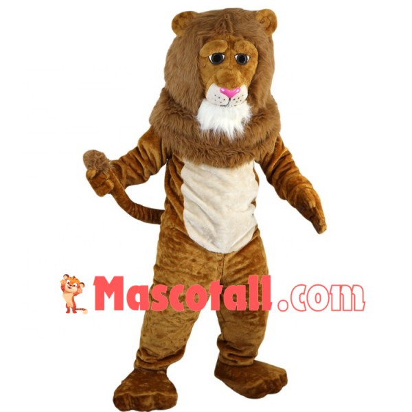 Muffled Pink Nose Lion Mascot Costume