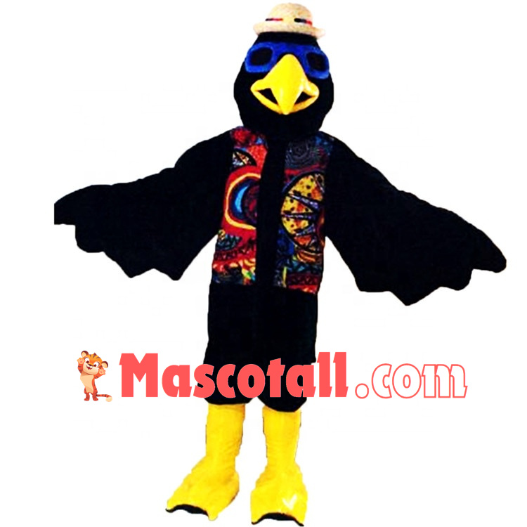 Vacation Eagle In National Vest Mascot Costume