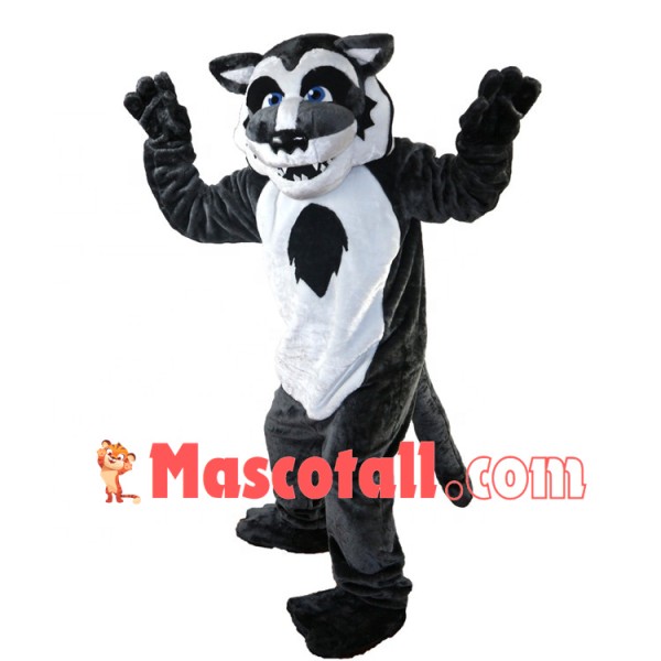 Bad-minded Blue Eyed Wolf Mascot Costume