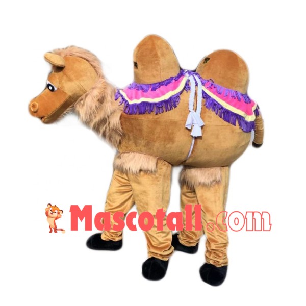 Riding Camel In The Desert Mascot Costume