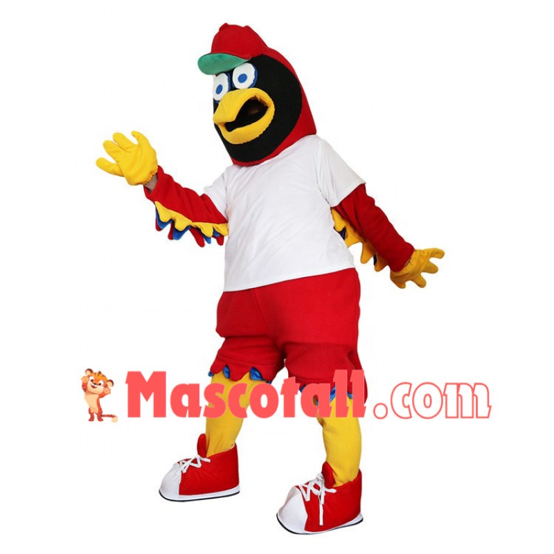 Nervous Red Sport Cock Mascot Costume