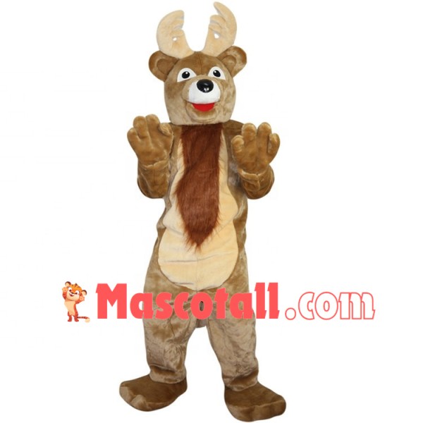 Festive Elk Mascot Costume For Christmas Party