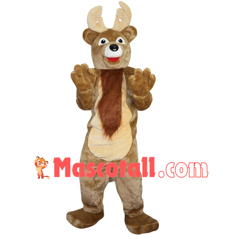 Festive Elk Mascot Costume For Christmas Party