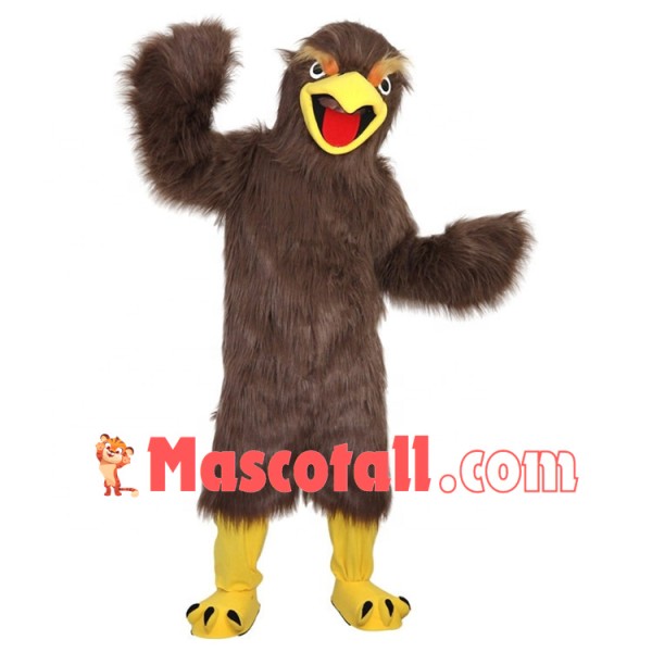 Brown Hairy Vulture Mascot Costume