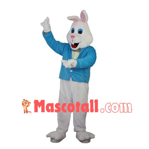 Performing White Rabbit Conductor Mascot Costume
