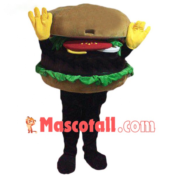 Delicious Burger In Fast Food Restaurant Mascot Costume